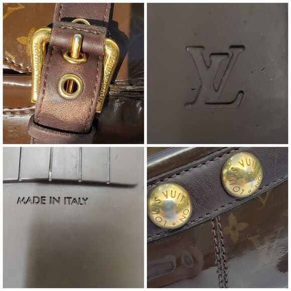 Louis Vuitton Brown Mini Lin Monogram Patent Loafers Size 41 - Picture 12 of 16